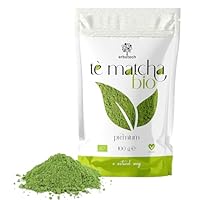 ERBOTECH Tè Matcha BIO, The Verde Giapponese Biologico in Polvere, Busta da 100g, Multivitaminico Naturale al 100%, Vegan. Ideale per Dolci, Frullati, Tè freddo