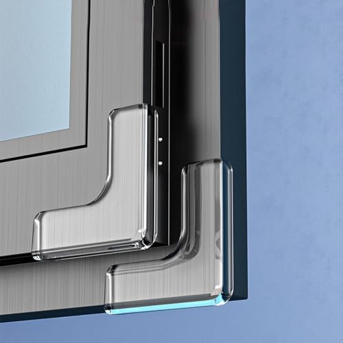 Paraspigoli Antiurto Protezioni di Sicurezza per Bambini,8Pezzi Paraspigoli per Finestre,Copri Spigoli per Tavoli,Protezione Angoli e Bordi per Mobili,Non Influisce sulla Chiusura della Finestra