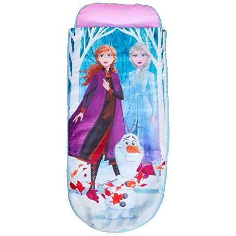 Disney Frozen Junior ReadyBed-2 in 1 Kids Sleeping Inflatable air Bed in a Bag with a Pump, Polyester, Single Cover
