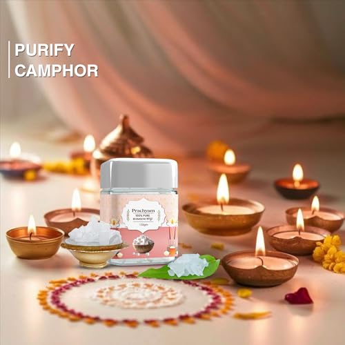 Image of 100% Pure Bhimseni Camphor Flakes 150g Jar | Zero Residue Natural Kapoor for Puja, Havan, Aromatherapy & Air Purification | Authentic Desi Kapur