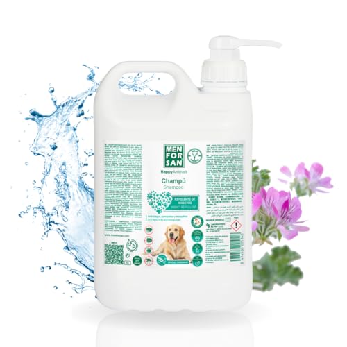MENFORSAN Champú Repelente De Insectos para Perros, Citronela, Verde, 5 l