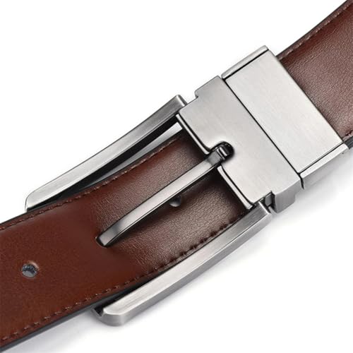 Men's PU Reversible Classic Dress Engraving Belt Male Pin Buckle Comfort Belts4