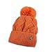 Produktbild FKLMRKL Damen Beanie warme Winter Kabel gestrickt Bubble Cap schlicht Ski Pom Hut,Orange
