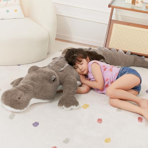Image of MorisMos 59inch Giant Alligator Stuffed Animal, Large Alligator Plush Toy, Big Stuffed Crocodile Gifts Kids Boys Girls