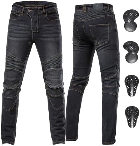 Mens Motorcycle Jeans Made With Kevlar Motorbike Denim Jeans With Free CE Armour | UK - View #2