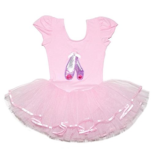 Wenchoice Pink Sequin Ballet Shoes Skirted Leotard - Toddler & Girls S(1-2Y)