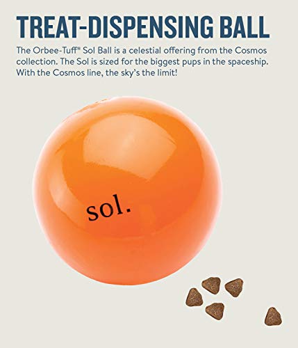 Planet Dog Orbee-Tuff Sol Ball Orange Treat-Dispensing Dog Toy #TOP2