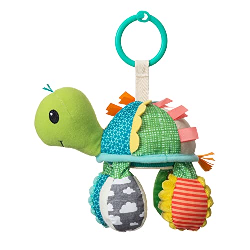 Infantino Go Gaga Turtle Mirror Pal, einfach am Autositz oder Kinderwagen zu befestigen, sensorisches Spielzeug für Neugeborene und Babys, Spiegel-Spielzeug, Motorikspielzeug