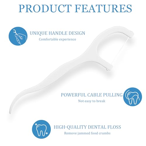 Tweozhui 400 Stück gum zahnseide zahnsticks zahnseidesticks, Einweg Zahnseide Zahnpflege Zahnreiniger mit integriertem Zahnstocher, Plaque- und Speiserestentfernung, für Mundhygiene und Zahnpflege – Bild 4