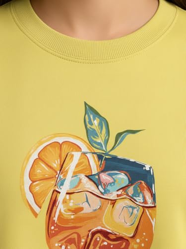 Image of HELLCAT Beige Printed Loose Fit Crew-Neck Crop T-Shirt for Women
