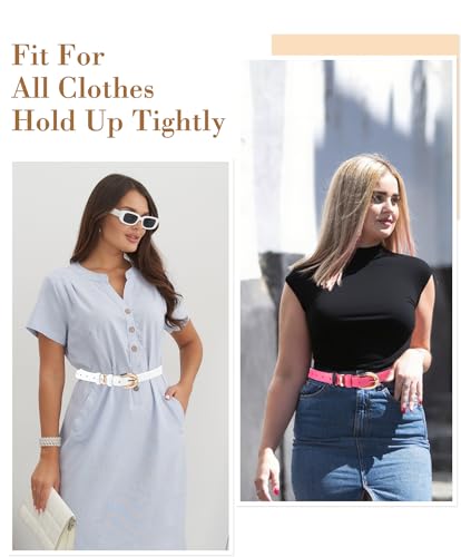 5 Pack Skinny Belts for Women Leather Waist Belts for Women Dresses with Gold Buckle for Ladies Pants Dresses3