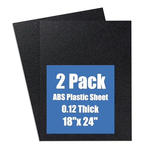 Image of Plastic Sheet 18 inch x 24 inch x 0.125 inch, Black PVC Board Flexible Moldable Impact Strength and High Tensile 1 /8 inch Thick (3mm) for Crafts Materials Home Decor and Handicrafts, Abs Plastic Sheets 2 Pack