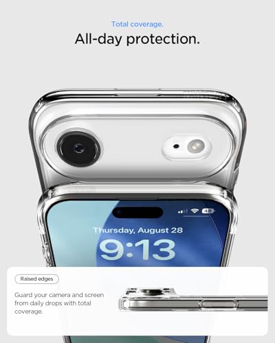 Image of Spigen for iPhone Air Case, Ultra Hybrid [TPU Covered Camera Control] [Anti-Yellowing] [No Magnet Ring] - Crystal Clear
