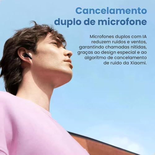 Fone Bluetooth Redmi Buds 6 Lite Preto - Cancelamento de Ruído Ativo e Bateria de 38 horas - Produto