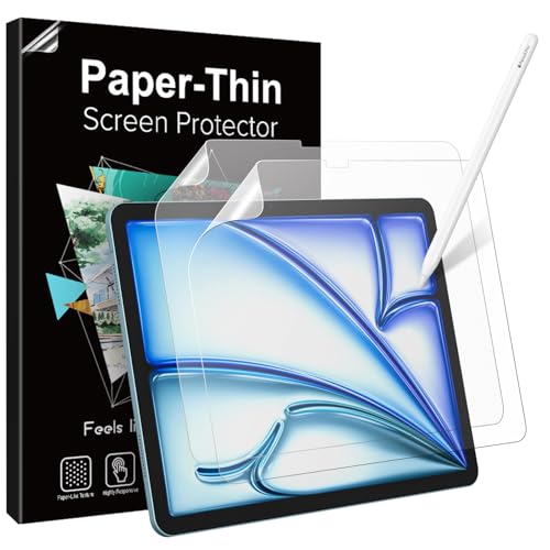TiMOVO 2 Pack Paper Screen Protector for iPad Air 11 Inch (M3/M2-2025/2024), Anti Glare PET Film Screen Protector for iPad Air 11, Write and Draw Like on Paper Easy to Install