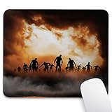 Knseva Horror Themed Mouse Pad 9.5"x 7.9", Reinforced Stitched Edges, Durable Anti-Slip Gaming & Office Mat Desk Decor, Zombies Dead Men Walking Body in The Doom Mist