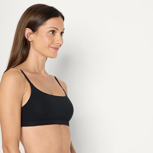 Amazon Essentials Women's Cotton Jersey Adjustable Scoop Bralette, Pack of 22