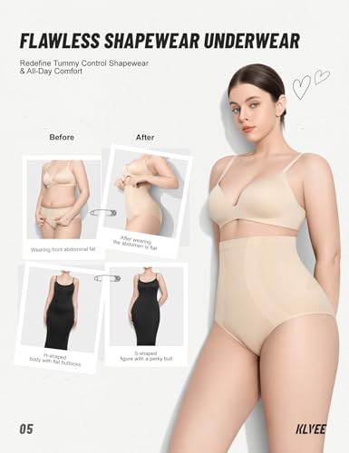 Image of KLVEE Shapewear Tummy Control Panties High Waisted Seamless Briefs