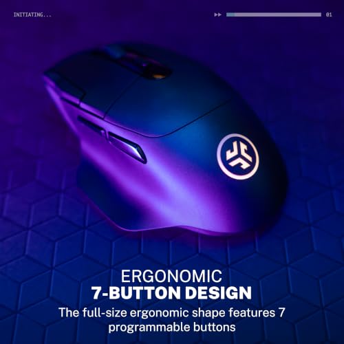 Image of JLab Midnight, Wireless Ergonomic Gaming Mouse, 7-Button, Black