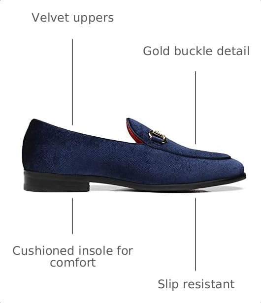 Image of Men's Velvet Loafers Wedding Party Prom Homecoming Shoes