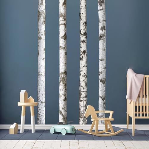 Large Birch Tree Wall Decal Nature Tree Wall Stickers Peel and Stick Large Tree Wall Decals Forest Trees Wall Stickers Big White Birch Decals for Bedroom Living Room Nursery Decor