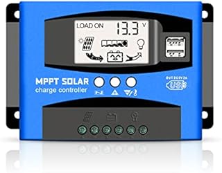 WERCHTAY 60A MPPT Solar Charge Controller 12v/24v Current Auto Focus MPPT Tracking Charge with LCD Display Dual USB Solar Regulator Charge Controller Multiple Load Control Modes