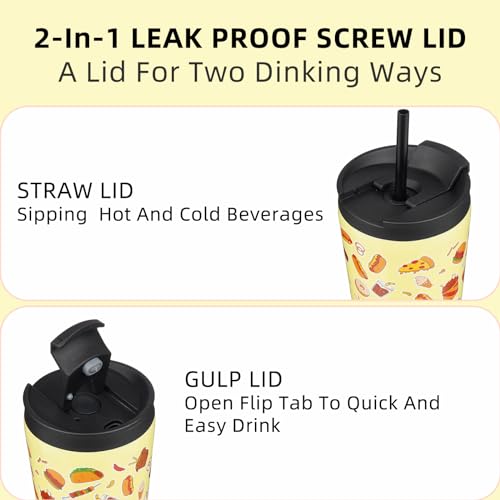Image of BJPKPK 26 oz Coffee Tumbler with Straw, Insulated Stainless Steel Cup