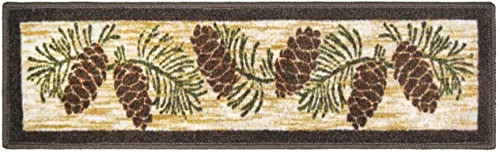 Cozy Cabin Stair Treads 9"X30" 3 Pack, Row Of Cones, Brown #TOP25