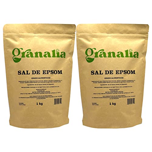 Tratamientos, Beauty Sal de Epsom (Sulfato de Magnesio) 2 bolsas de 1 kg c/u Granalia Grado alimenticio