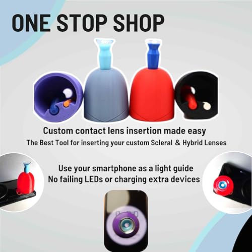 Image of 2 Pack Custom Contact Lens Dome Dock for Large Custom & Specialty Contact Lenses. Spill Less Saline Solution When Using Your Custom Contact & Specialty Lenses. (Purple)