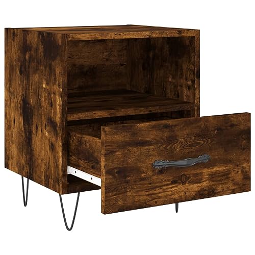 Table d'appoint de salon moderne en bois et pieds métal