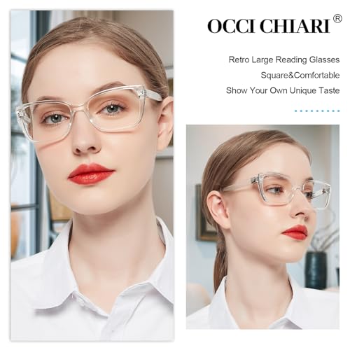 OCCI CHIARI Reading Glasses For Women Oversized Reader 1.0 1.5 2.0 2.5 3.0 3.5 4.0 5.0 6.0