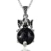 JewelrieShop Healing Chakra Gemstone Crystal Retro Vintage Elephant Charm Pendant Necklace, Stainless Steel Chain
