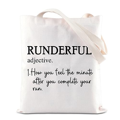 FOTAP Runner Shopping Bag Runderful Tote Bag Running Lover Gift Marathon Runner Tote Bag Parkrun Shopping Bag (Runderful Tote UK)