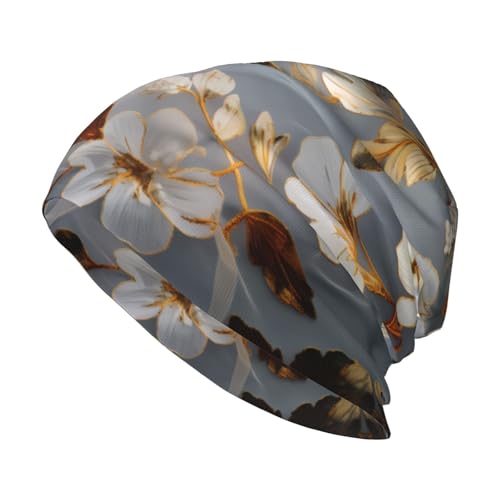Chapeau tricoté de haute qualité avec lys brodé doré élégant