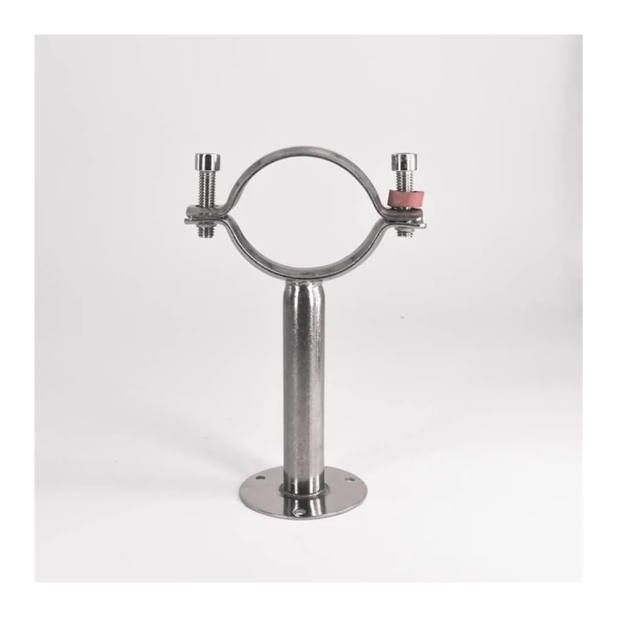 60-63mm 2.5" 63mm Pipe Hanger Bracket Clamp Support Clip with Base Plate 304 Stainless Steel for Beer Brewing L=50mm Fitting