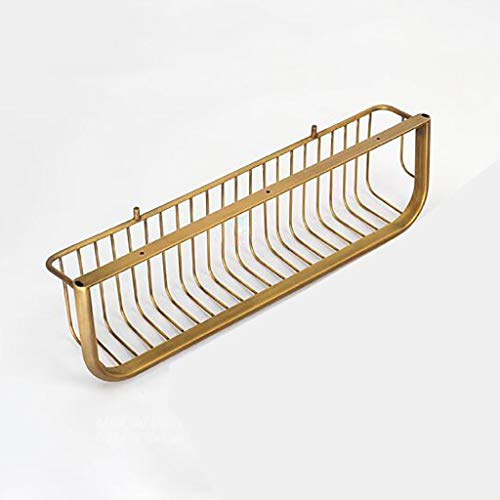 Panier mural de salle de bain en cuivre antique et étagère de douche 45cm