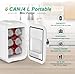 CROWNFUL Mini Fridge, 4 Liter 6 Can Portable Cooler and Warmer, Personal Fridge for Skin Care, Cosmetics, Food, Great for Bedroom, Office, Car, Dorm, ETL Listed (White)