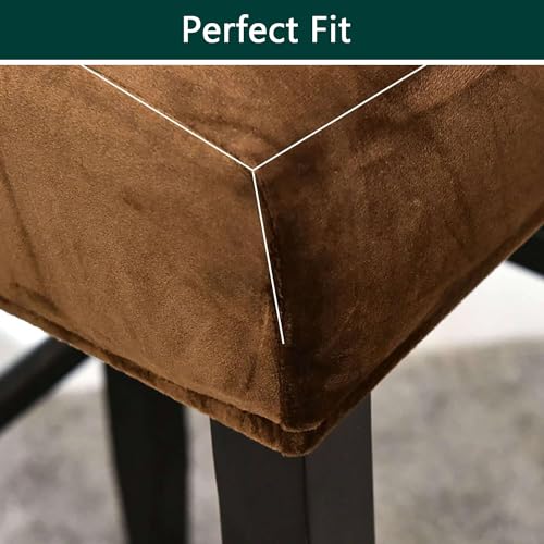 Fundas elásticas para taburetes de bar en terciopelo grueso de textura suave 6