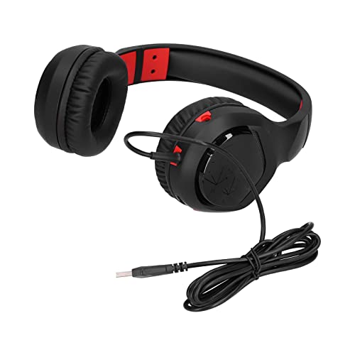 banapoy Casques de Jeu, Jeux Casque antibruit Double Mode sur l'oreille avec Microphone Pliable et lumière LED pour Ordinateur Portable(sans Prise 3,5 mm)