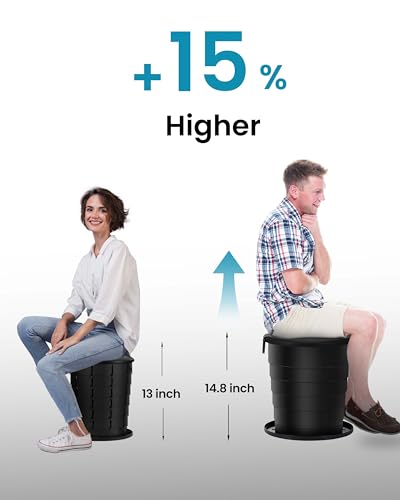Image of TRIPTIPS Upgrade Retractable Portable Toilet Travel Toilet Adjustable Height Camping Toilet Portable Potty for Adults Kids, Foldable Portable Toilet for Camping /Car