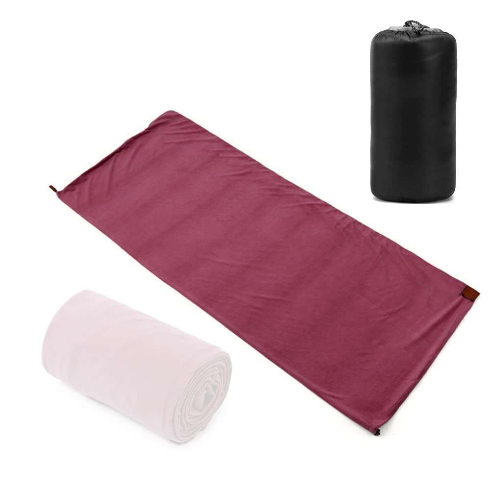 Sacco a pelo in pile di alta qualità, 1,8 m x 0,8 m, con custodia, disponibile in verde scuro, caffè, grigio, blu reale per il massimo comfort e calore