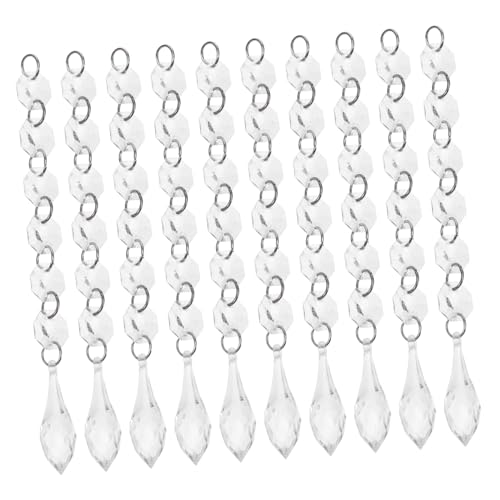 DIYEAH 20 piezas Colgantes de Cristal para Cortinas Cuentas Acrílicas Octogonales Diseño de Colgante Puntiagudo Accesorios Decorativos para Lámparas y Manualidades DIY