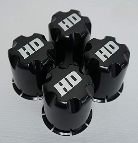 superbobi Golf Cart Wheel Rim \'HD\' Black Center Caps for Golf Cart UTV ATV(Set of 4)