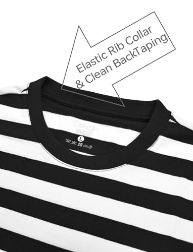 Zengjo Mens Striped Shirt Short Sleeve T-Shirts4