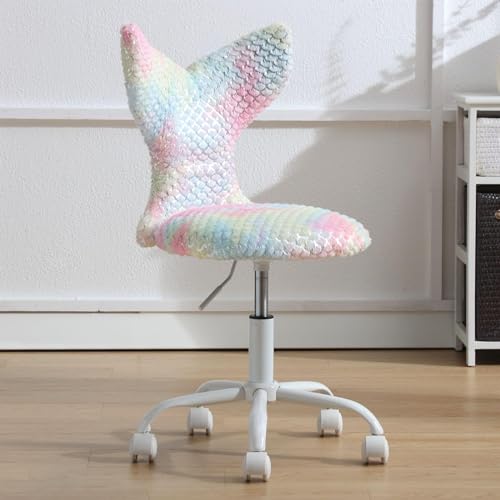 Wahson Silla Escritorio Niños de Piel Sintética Silla Infantil Giratoria con Respaldo, Silla de Habitación Ajustable para Niños/Juvenil,Colorido