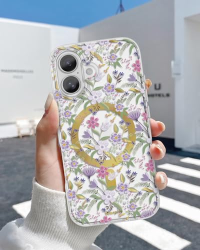 Coque iPhone 16 motif fleurs de cerisier violet cadeau idéal - 3