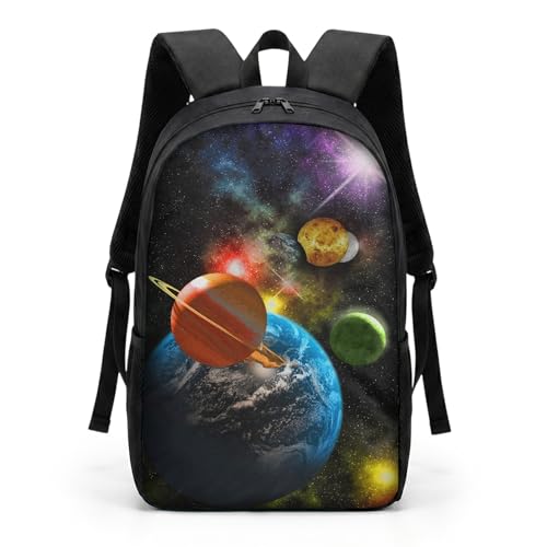 (universe-2) - Coloranimal Fashion Galaxy Backpack Universe Planets Printing School Bags for Kids