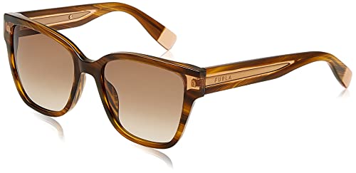 FURLA GAFAS DE SOL SFU592V SHINY STRIPED BROWN 54/18/135 PARA Mujer