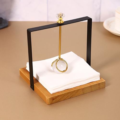 Sujetador de servilletas de madera premium con base estable para encimeras exigentes 3